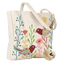 Miss Adola Embroidery Canvas Tote Bag with Pocket &amp; Buckle