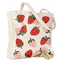 Miss Adola Embroidery Canvas Tote Bag with Pocket &amp; Buckle