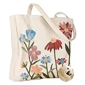 Miss Adola Embroidery Canvas Tote Bag with Pocket &amp; Buckle