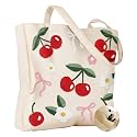 Miss Adola Embroidery Canvas Tote Bag with Pocket &amp; Buckle