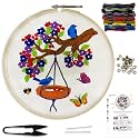 Embroiderymaterial Cross Stitch Embroidery Kit for Beginners Adults &amp; Kids, Bird Nest Design, DIY Activity Craft Set for Adults, Knitting/Stitching Kit with Thread, Fabric, Hoop &amp; All Material
