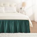 Emerald Green Bed Skirt Queen Size 15" Drop, Elastic Wrap Around Bedskirt