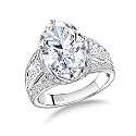 Emerald/Sapphire/Ruby/Tourmaline Rings for Women, 925 Sterling Silver Gemstone Engagement Anniversary Ring Big 6.5-8.5 Carat Birthstone Ring, Size 6 to 10 (Send Gift Box)