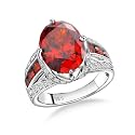 Emerald/Sapphire/Ruby/Tourmaline Rings for Women, 925 Sterling Silver Gemstone Engagement Anniversary Ring Big 6.5-8.5 Carat Birthstone Ring, Size 6 to 10 (Send Gift Box)