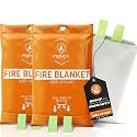 Emergency Fire Blanket 40"x40" (2-Pack) – Fireproof Survival Blanket for Home, Kitchen, RV &amp; Camping – Smothers Grease &amp; Electrical Fires – Reusable, Pet &amp; Family Safe Fire Safety Gear
