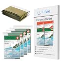 Emergency Mylar Thermal Blankets: Portable Space Blanket, Camping, Bug Out Bag. (Green)