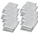 Emergency Mylar Thermal Survival Blanket - Silver Gold Foil Space Kit for Outdoors, Camping, Hiking or First Aid (Silver, 12pcs)