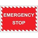 Emergency Stop Warning Metal Sign Tin Signs Aluminum Plaque for Outdoors Use Yard Farm Fence Home Wall Decor 12x16 inch