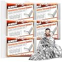 5-Pack Emergency Mylar Blankets, Thermal Space Blankets