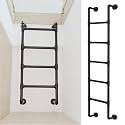 Emergency Window Well Escape Ladder WallMounted Metal Loft Bed Ladder Industrial Iron Bunk Bed Ladder Indoor &amp; Outdoor Climbing Metal Ladders for Safety