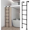 Emergency Window Well Exit Ladder WallMounted Metal Loft Bed Ladder Industrial Iron Bunk Bed Ladder Indoor &amp; Outdoor Climbing Railing for Safety and Accessibility