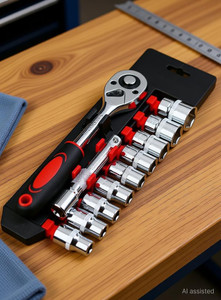 emergity 12 in 1 heavy duty 12 chrome vanadium steel socket set with quick release reversible ratchet wrench set tool kit socket set