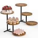 Emfogo 3 Tier Cupcake Stand for 50 Cupcakes, Wooden Cup Cake Tiered Tray Stands, Wood Desert Tier Stands for Dessert Table Display Set for Party Afternoon Tea Baby Shower Wedding Birthday (2 Pack)