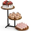 Emfogo 3 Tier Cupcake Tower Stand for 24 Cupcakes, Wooden Tiered Tray Stands, Display Cup Cake Dessert Tower for Party Afternoon Tea, Food Holder Stand for Baby Shower Wedding Birthday (1 Pack)