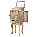 Emfogo Standing Jewelry Armoire, 7 Drawers &amp; 2 Side Doors Jewelry Amoire Cabinet Standing with Top Flip Makeup Mirror, Jewelry Chest Jewelry Boxes