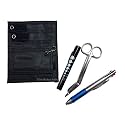 EMI Nurse Black Pocket Organizer 4 Piece KIT - Pocket Organizer, Lister Bandage Scissor, LED Pupil Gauge Penlight, and Chart Pen