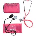 EMI Professional Deluxe Aneroid Sphygmomanometer and Sprague Rappaport Stethoscope Set Kit #330 (Pink)