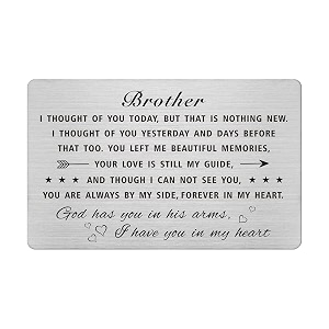 emideary loss of bother sympathy gifts - sympathy wallet card inserts for loss of brother god has you in his arms i have you in my heart