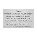 Emideary Loss of Niece Sympathy Gifts - Sympathy Card for Loss of Niece - Niece Memorial Gift - Rememberance Wallet Card Inserts for Loss of Niece