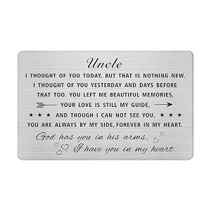 emideary loss of uncle sympathy gifts - sympathy card for loss of uncle - uncle memorial gift - rememberance wallet card inserts for loss of unlce