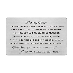 emideary memorial card for loss of daughter - sentimental and meaningful sympathy gift