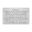 Emideary Memorial Gifts - Sympathy Card &amp; Wallet Card Inserts for Loss of Cousin