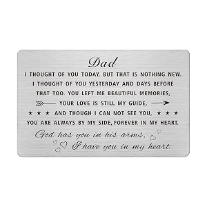 emideary sympathy card for loss of father - loss of dad sympathy gifts - memorial gift for loss of dad - loss of father rememberance wallet card inserts keepsake