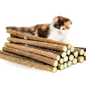 emily pets cat interactive catnip assorted soft feather silver vine chew teething toy for kitten cat pack of 2