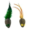 emily pets Cat Interactive Catnip Assorted Soft Feather Silver Vine Chew Teething Toy for Kitten Cat (Pack of 2)