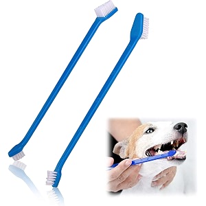 emily pets dog toothbrush extra large long double sided for small amp large teeth - set of 2color may vary