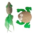 emily pets Natural Cat Catnip Treat Balls, Pet Catnip Toys, Interactive Mouse and Frog Shape Kitten Toys,Cats Playing,Cleaning Teeth, Chew Toy for Cat Toy.
