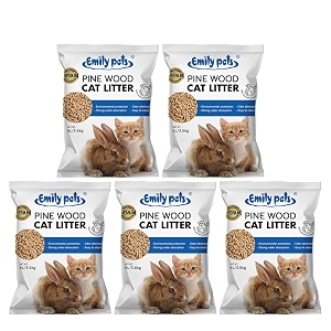 emily pets natural pine wood litter for cat amp rabbit 18 kg total 5 packs of 36kg