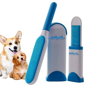 emily pets pet hair remover for couch furniture clothing car seat carpet pet bed fur lint brush fur remover fur lint removal dog hair remover cat hair remover double-sided brush self-cleaning base