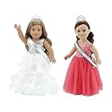 Emily Rose 18 Inch Doll Clothes 6-PC Pageant Dress & 18" Doll Accessories Bundle with Sashes & Crowns | Toy Gift Set for 5+ Little Girls Set | USA American Business | Double Reinforced Stitching
