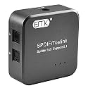 EMK Digital Optical Audio 1x3 Splitters SPDIF/Toslink Support 5.1 (1 Input to 3 Outputs) Digital Optical Audio Switcher With USB Cable for Home Theater, Sound bar, TV, PS4,Xbox(Silver Grey)