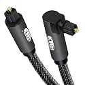 EMK Optical Digital Audio Cable,90 Toslink Cable 360 Degree Free-Rotating,S/PDIF Cord for Home Theater,Sound Bar,TV,PS-4,Xbox,VD/CD Player,Game Console&amp; More,(2M/6.6Ft,EPL-716OC-01),Grey