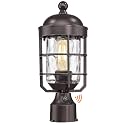 Emliviar 14 Inch Dusk to Dawn Outdoor Lamp Post Light, GE255P-L-PC ORB-WG