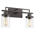 Emliviar 2-Light Vanity Lighting Fixtures - Farmhouse Bathroom Light Fixture in Oil Rubbed Bronze Finish with Clear Glass, YCE238B-2W ORB