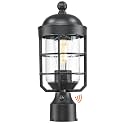Emliviar Black Lamp Post Light for Porch, Photocell Sensor, GE255P-L-PC BK