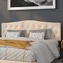 Emma + Oliver Beige King Tufted Headboard