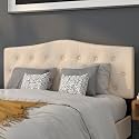 EMMA + OLIVER Beige Queen Tufted Headboard