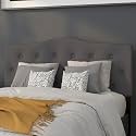 EMMA + OLIVER Dark Gray Full Tufted Headboard