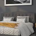 EMMA + OLIVER Dark Gray King Tufted Headboard