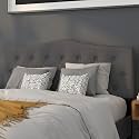 EMMA + OLIVER Dark Gray Queen Button Tufted Headboard