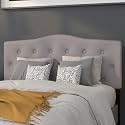 EMMA + OLIVER Light Gray Full Button Tufted Headboard