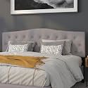 EMMA + OLIVER Light Gray King Button Tufted Headboard