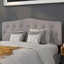 EMMA + OLIVER Light Gray Queen Button Tufted Headboard