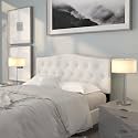 EMMA + OLIVER White Queen Tufted Headboard