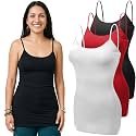 Emmalise Women's Basic Casual Long Camisole Adjustable Strap Cami Layering Top