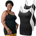 Emmalise Women's Basic Casual Long Camisole Adjustable Strap Cami Layering Top